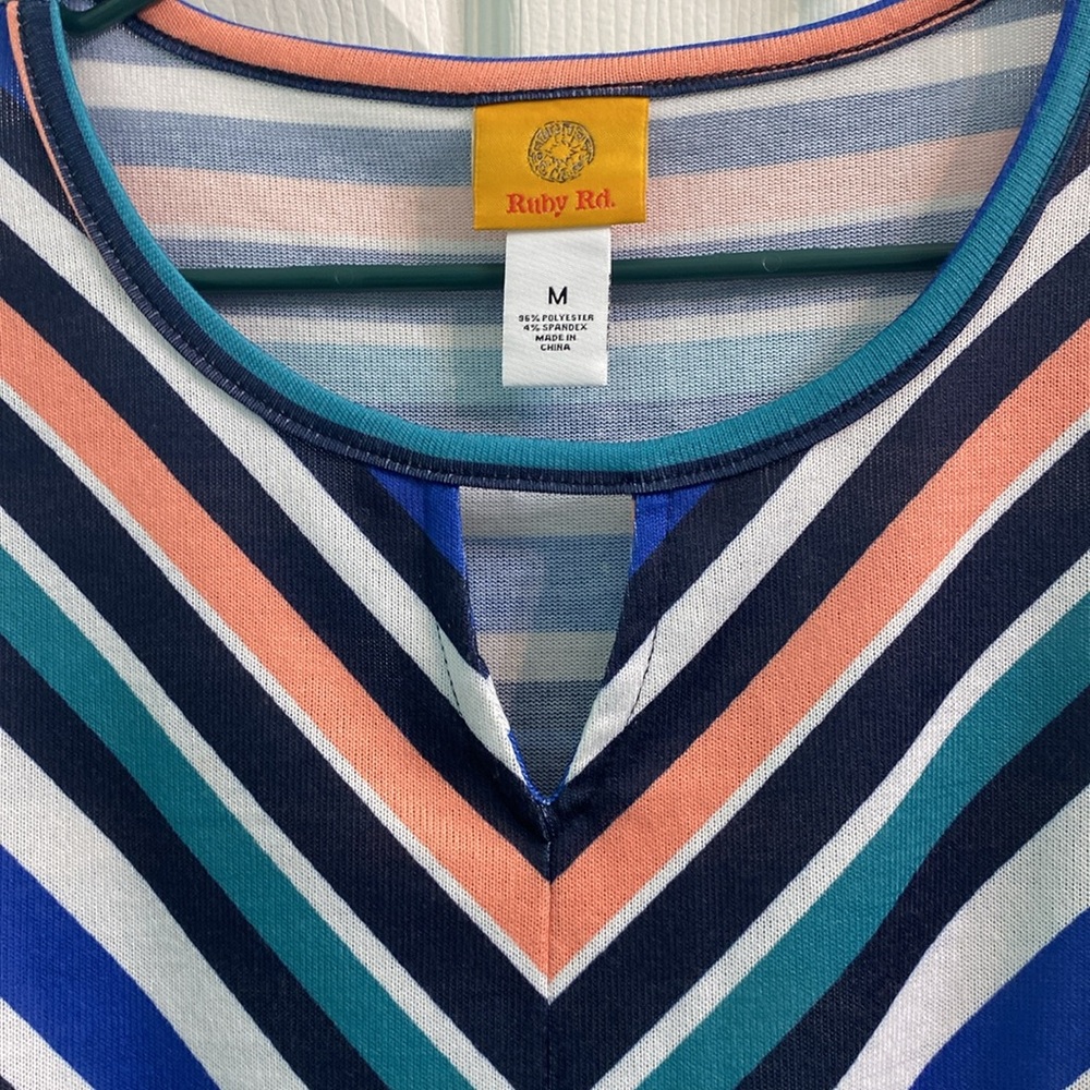 Ruby Rd. Striped Women's Top Size M - Picture 2 of 5